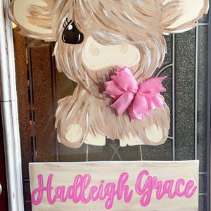 Highland Cow Baby Doorhanger