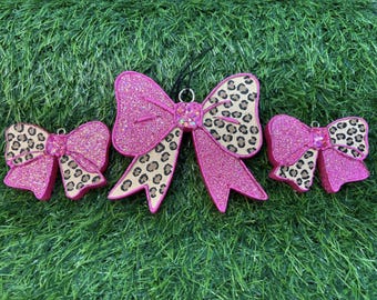 Coquette Bow Leopard Freshie/Vent clip set