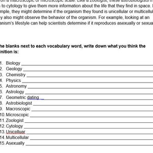 6th Grade Greek/Latin Roots and Practice Worksheet - 6th Grade Science