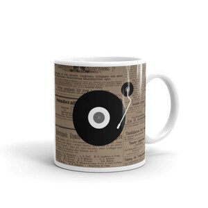 Retro Newspaper Record Player (Vinyl) Mug