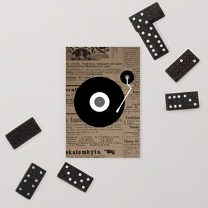 Retro Zeitungsrekorder (Vinyl) Postkarte