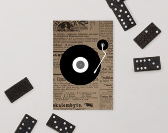 Retro Zeitungsrekorder (Vinyl) Postkarte