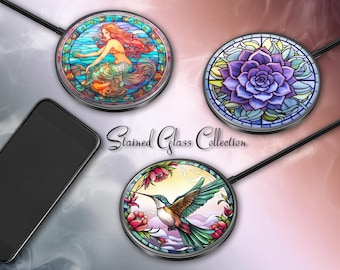 Cargador inalámbrico estilo vitral: carga rápida, diseño original