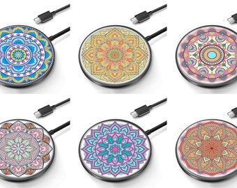 Chargeur sans fil Mandala, station de charge au design original, iPhone et Android