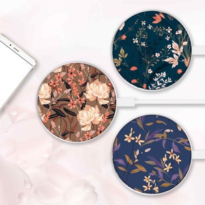 Wireless Charger Pad Universal iPhone Android Original Design Charging Station Medallion Fast Charging Gift Holiday Abstract Floral