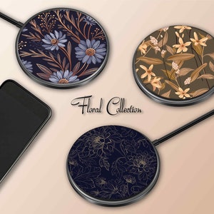 Wireless Charger Pad Universal iPhone Android Original Design Charging Station Medallion Fast Charging Gift Holiday Abstract Floral