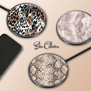 Wireless Charger Pad Universal iPhone Android Original Design Charging Station Medallion Cheetah Charging Gift Holiday Animal Snake Skin