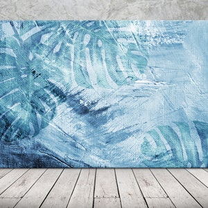 Abstrakter botanischer tropischer Druck-Wand-Kunst-Marmor-Dekor-Blues