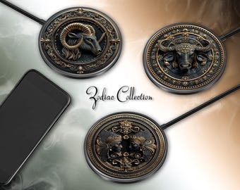 Chargeur sans fil Zodiac Medallion, charge rapide 15 W