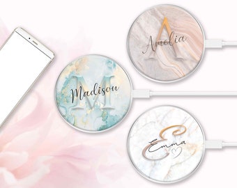 Wireless Charger Pad Universal iPhone Android Original Design Charging Station Medallion Fast Charging Gift Holiday Monogram Personal