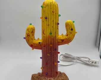 Gallery Detail: Vintage Inspired Light Up Ceramic Cactus
