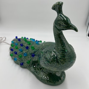 Ceramic Peacock Lamp