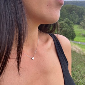 White gold - Love heart - pendant - necklace - jewellery- gift - birthday - minimalist- anniversary- Mother’s Day - Valentine’s Day - layer