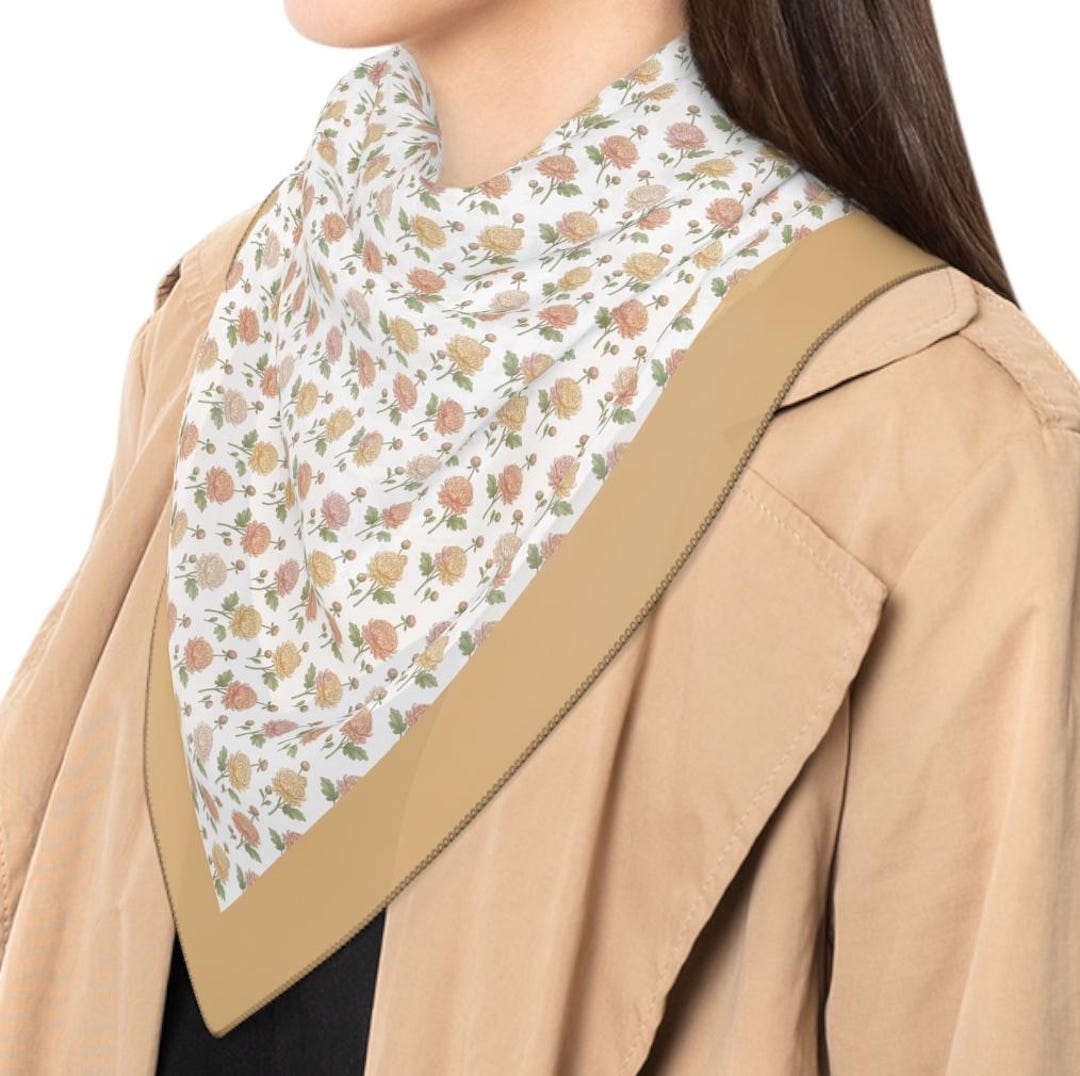 November Sacrf November Birth Flower Scarf, Chrysanthemum Pastel Floral Scarf - Etsy