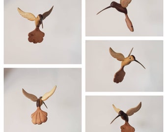 Wood Hummingbird Sculpture