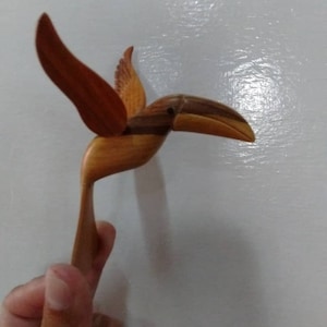 tropical birds. handmade natural wood toucan. decorative crafts