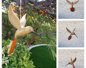 wooden hummingbird handmade