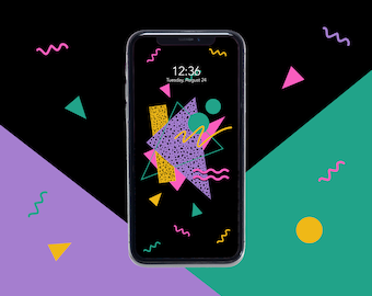 80s Phone Wallpaper Memphis Design Retro Pattern 80s Vintage 90s Pattern 1980s Pattern Vaporwave iPhone Wallpaper Digital Download