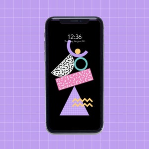80s Phone Wallpaper Memphis Design Pattern 80s Retro 90s Pastel Color Wallpaper 80s Abstract iPhone Wallpaper 80s Vaporwave Digital Download