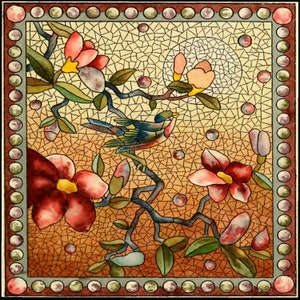Vintage Stained Glass Vinyl Window Cling| Sun Catcher | Window Film
