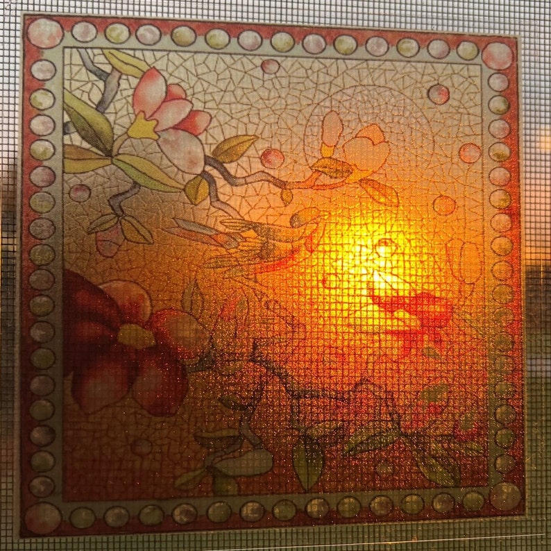 Vintage Stained Glass Vinyl Window Cling Etsy