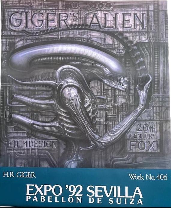 ポスター HR GIGER MUSEUM POSTER GIGER'S ALIEN Vintage 1992 H.R. Giger's Alien Sevilla Spain Art Expo Museum
