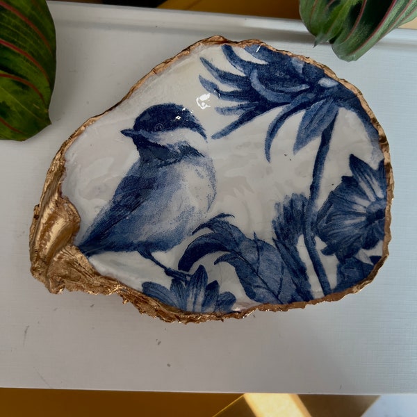 Vide-poche coquille d'huître, cadeau coquille d'huître, cadeau de pendaison de crémaillère, style chinoiserie, cadeau d'hôtesse, cadeau Charleston SC, porte-bagues