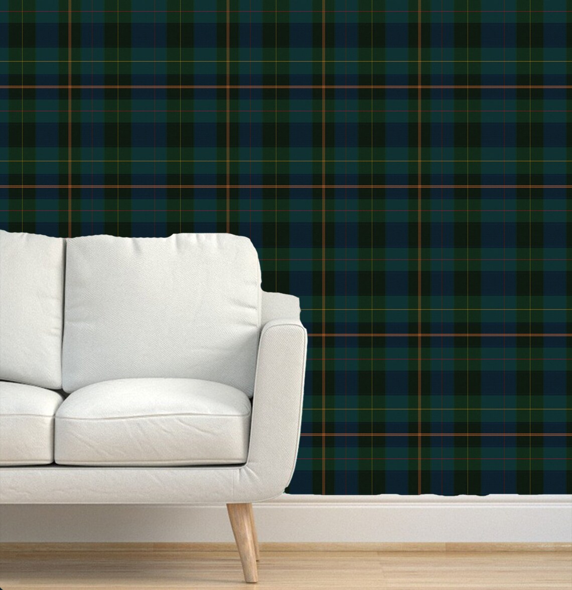 Equestrian Plaid Green Printed Wallpaper Peel and Stick - Etsy