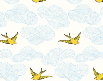 Yellow Bird Dream Printed Luxury Velvet Fabric Digital Printed Fabric, Upholstery Home Decor, Chair And Sofa Furnishing Fabric