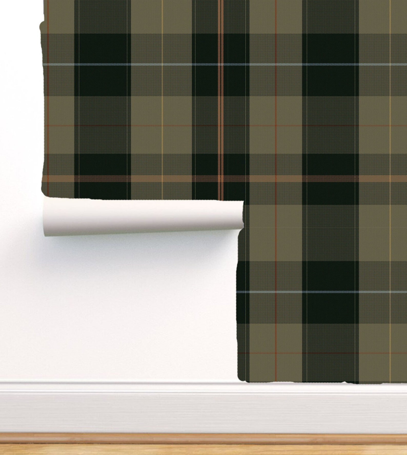 Equestrian Plaid Khaki Printed Wallpaper Peel and Stick - Etsy