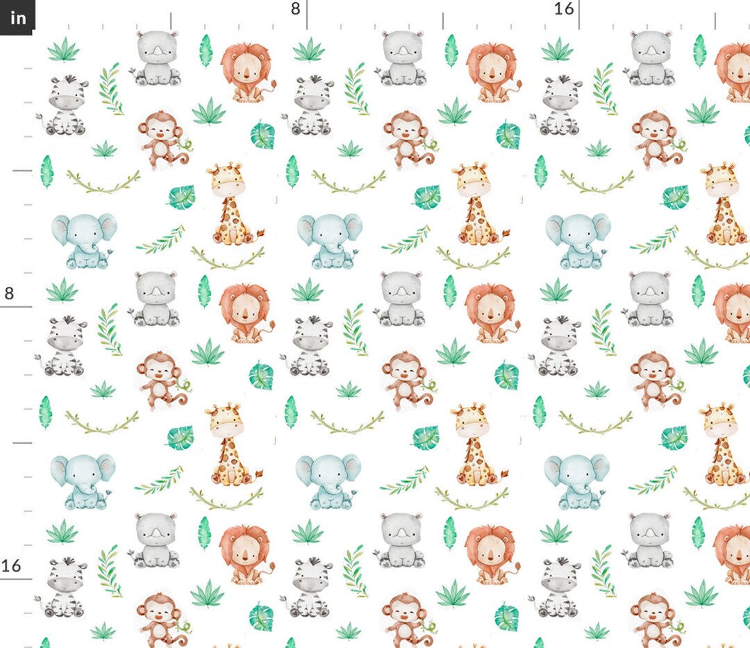 Baby Animal Safari Fabric Safari New Gender Neutral Baby Etsy