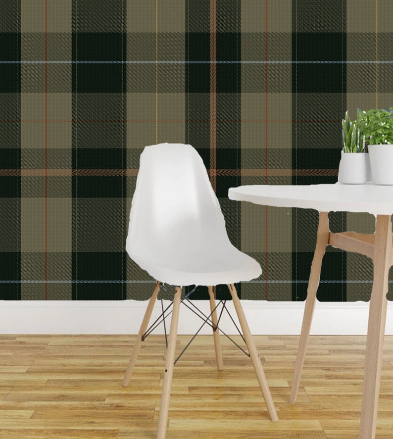 Equestrian Plaid Khaki Printed Wallpaper Peel and Stick - Etsy