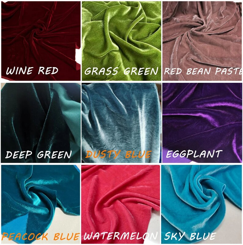Pure Silk Velvet Fabric With More Colors, Silk Velvet Fabric for Dress
