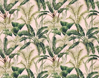 Luxuriant Palm Leaves Printed Luxury Velvet Fabric Digital Printed Fabric, Cushion, Upholstery Home Decor, Chair And Sofa Furnishing Fabric