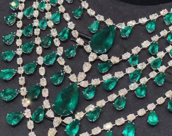 18 Ct. Real GIA Certified VS Clarity Diamond, Emerald Chopard Necklace