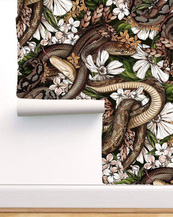 Snakes Printed Wallpaper Peel and Stickminimalist Wall - Etsy