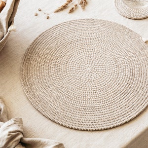 Round Cotton Placemats | Easter - Hosting decor - Housewarming gift - Gift for her - Sustainable living - Table placemats