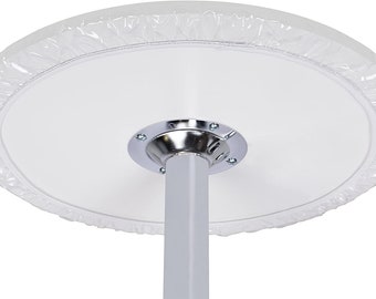 Yourtablecloth Heavy Duty Clear Vinyl Round Fitted Tablecloth (Table Cover) Elasticized Tablecloth Great for Protecting Your fine Tables...