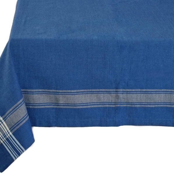 Yourtablecloth Striped Rectangle or Square Tablecloth (Nautical Blue, 60 x 84 Rectangle / Oblong)