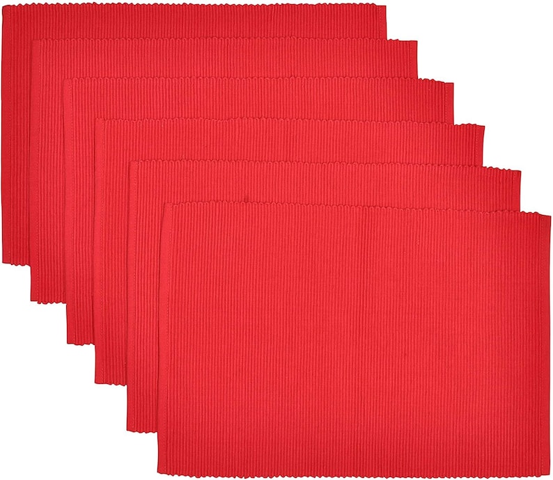 Yourtablecloth Ribbed Cotton Placemats Placemat With Thicker