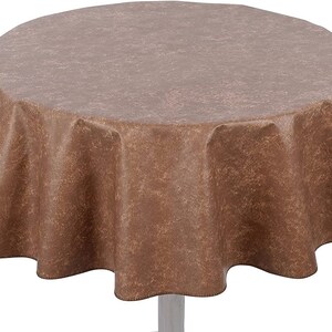 Yourtablecloth Heavy Duty Flannel Backed Round Vinyl Tablecloth – 6 Gauge Thickness, Indoor and Outdoor & Easy to Clean 60” Royal Blue Camel Print