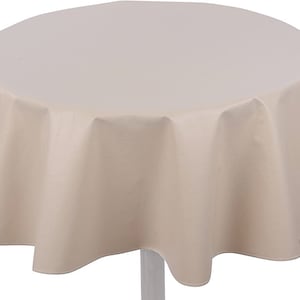 Yourtablecloth Heavy Duty Flannel Backed Round Vinyl Tablecloth – 6 Gauge Thickness, Indoor and Outdoor & Easy to Clean 60” Royal Blue Sand