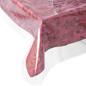 Yourtablecloth Clear Vinyl Tablecloth Heavy Duty 6 Mil Table Cloth (54” x 54” Square) Tablecloth Easy to Clean and Highly Durable Comes...