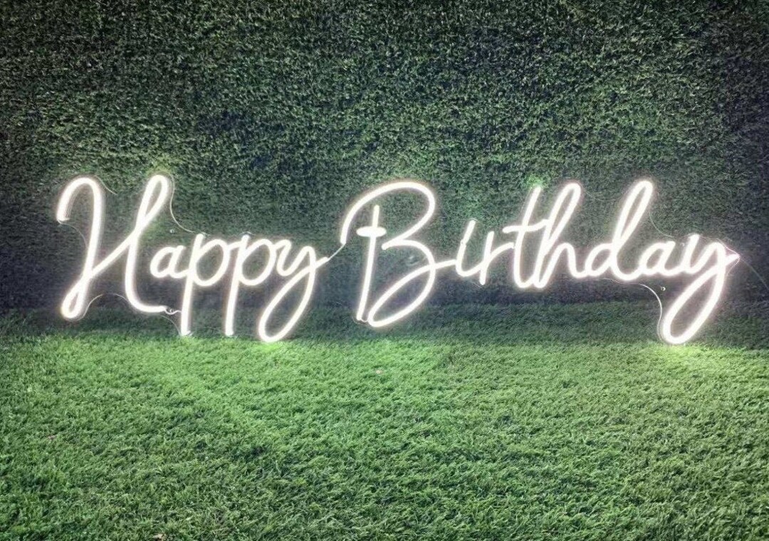 LED Neon Custom Sign happy Birthday 75cm Party Etsy