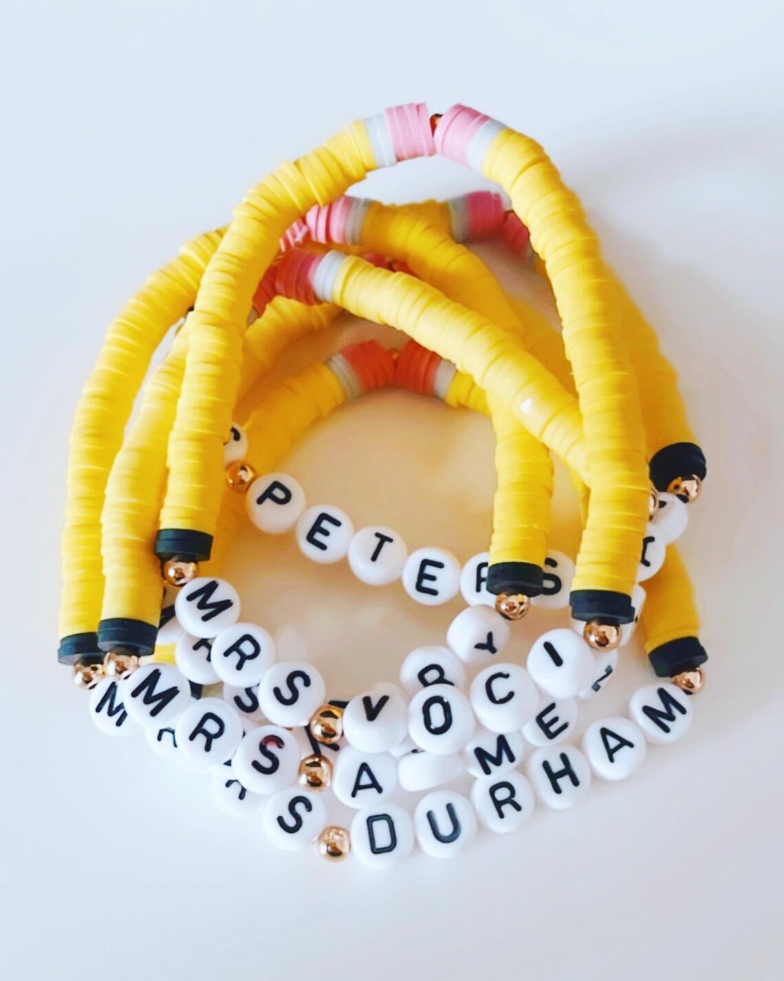 Custom Clay Pencil Bracelet Teacher Gift Etsy