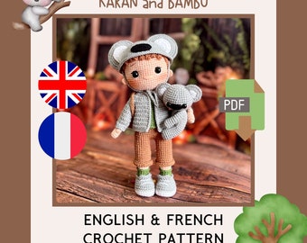 Crochet Pattern for Karan and Bambu (English and French PDF)