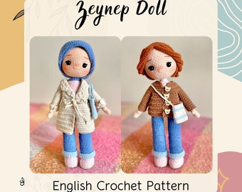 Crochet Pattern for Cute Hijab Girl Zeynep | 2 in 1 Doll (English PDF)