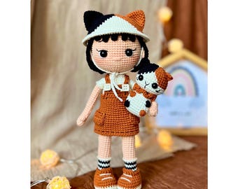 Kitty Hat Doll and Little Cat Amigurumi Crochet Pattern | English PDF