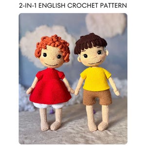 Patrón de crochet amigurumi: Sirenita (niña y niño) / Paquete 2 en 1 / PDF en inglés