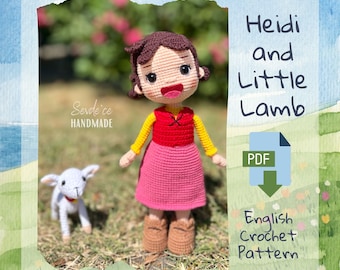 Crochet Pattern For Heidi and Little Lamb (English and Turkish PDF)